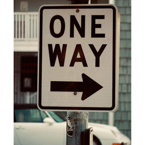 One Way Black Modern Wood Framed Art Print by Singleton, Ashley