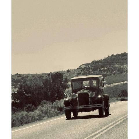 Old Car Black Modern Wood Framed Art Print with Double Matting by Singleton, Ashley