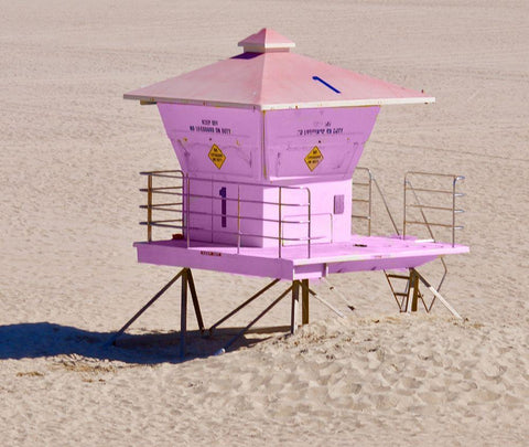 Pink Life Tower White Modern Wood Framed Art Print with Double Matting by Singleton, Ashley