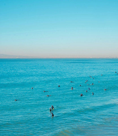 Surfer Buoys III White Modern Wood Framed Art Print with Double Matting by Singleton, Ashley