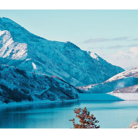 Winter Lake White Modern Wood Framed Art Print by Singleton, Ashley