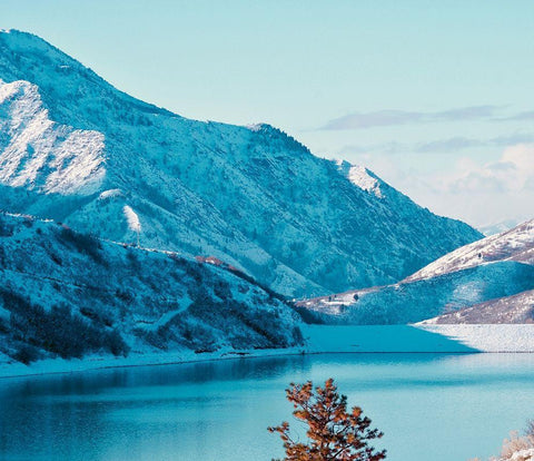 Winter Lake White Modern Wood Framed Art Print with Double Matting by Singleton, Ashley