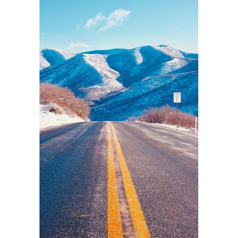 Winter Road Gold Ornate Wood Framed Art Print with Double Matting by Singleton, Ashley