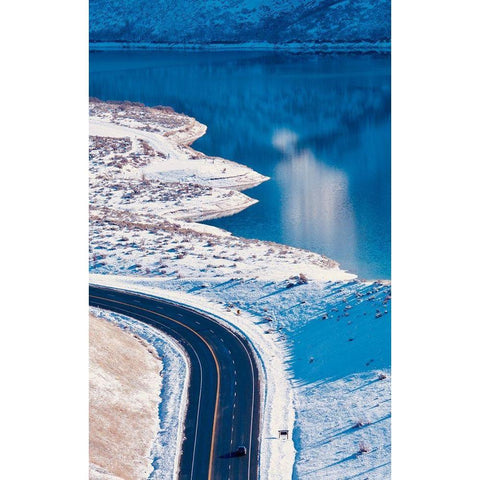 Winter Road III Black Modern Wood Framed Art Print with Double Matting by Singleton, Ashley