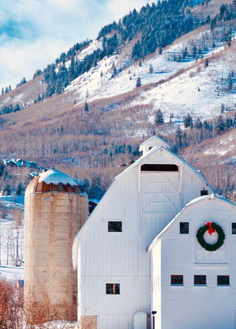 Winter Farm White Modern Wood Framed Art Print with Double Matting by Singleton, Ashley