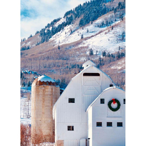 Winter Farm Black Modern Wood Framed Art Print with Double Matting by Singleton, Ashley