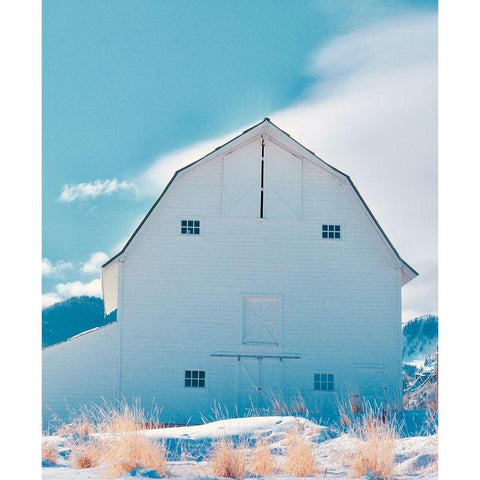 Winter Barn Black Modern Wood Framed Art Print by Singleton, Ashley