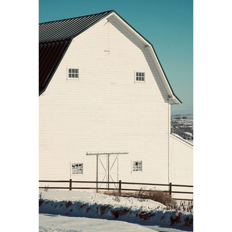 Winter Barn II White Modern Wood Framed Art Print by Singleton, Ashley