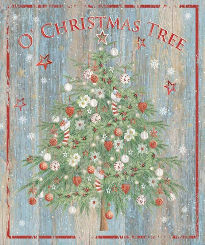 O Christmas Tree Black Ornate Wood Framed Art Print with Double Matting by P.S. Art Studios