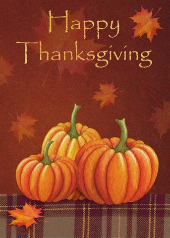 Happy Thanksgiving White Modern Wood Framed Art Print with Double Matting by P.S. Art Studios