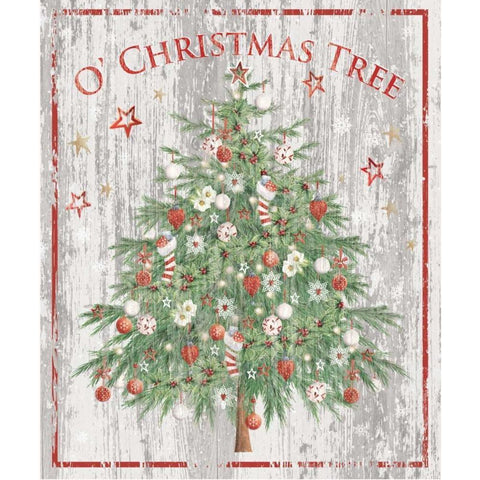 O Christmas Tree Black Modern Wood Framed Art Print by P.S. Art Studios