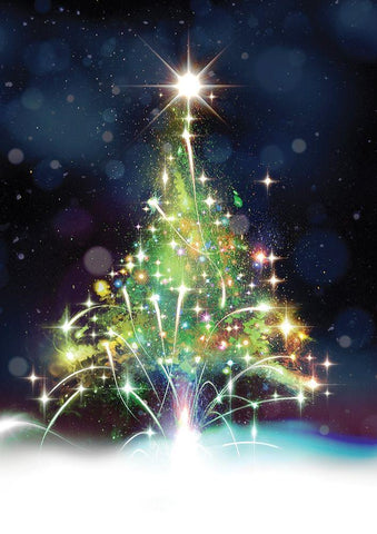 Oh Christmas Tree White Modern Wood Framed Art Print with Double Matting by P.S. Art