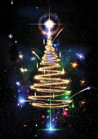 Oh Christmas Tree II Black Ornate Wood Framed Art Print with Double Matting by P.S. Art