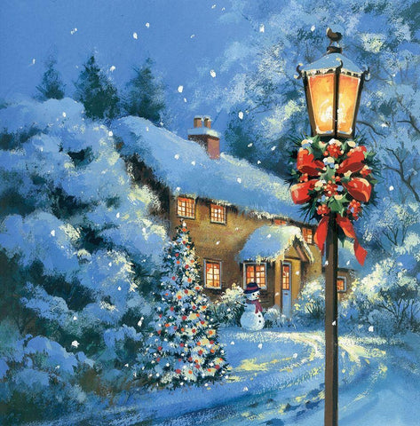 Peace on Earth Black Ornate Wood Framed Art Print with Double Matting by P.S. Art