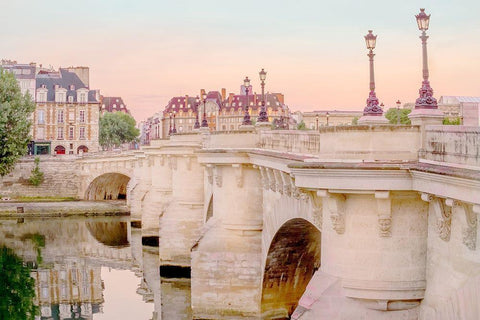 Paris at Dawn White Modern Wood Framed Art Print with Double Matting by Murdock, Ramona