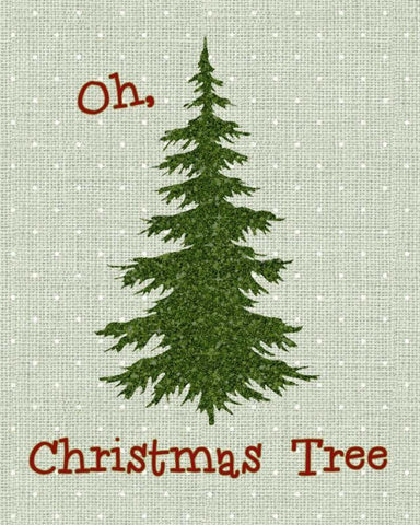 Oh Christmas Tree Black Ornate Wood Framed Art Print with Double Matting by Moss, Tara