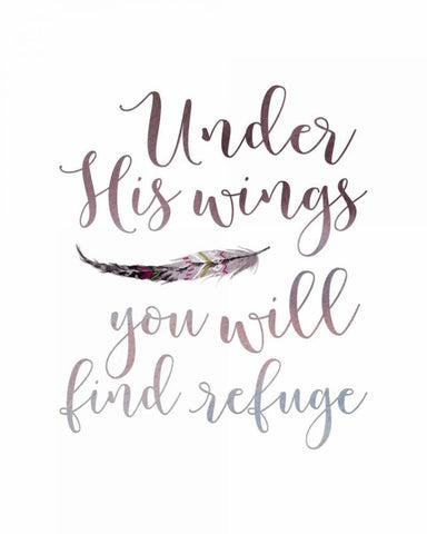 Under His Wings White Modern Wood Framed Art Print with Double Matting by Moss, Tara