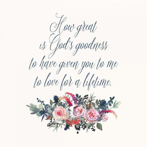 How Great is Gods Goodness White Modern Wood Framed Art Print with Double Matting by Moss, Tara