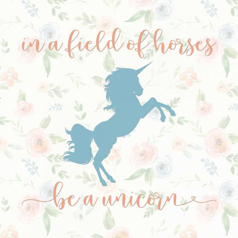 Be a Unicorn White Modern Wood Framed Art Print by Moss, Tara