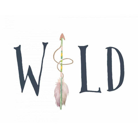 Navy and Pink Wild Arrow Gold Ornate Wood Framed Art Print with Double Matting by Moss, Tara