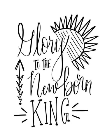 Glory to the Newborn King III White Modern Wood Framed Art Print with Double Matting by Moss, Tara