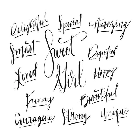 Sweet Girl White Modern Wood Framed Art Print with Double Matting by Moss, Tara