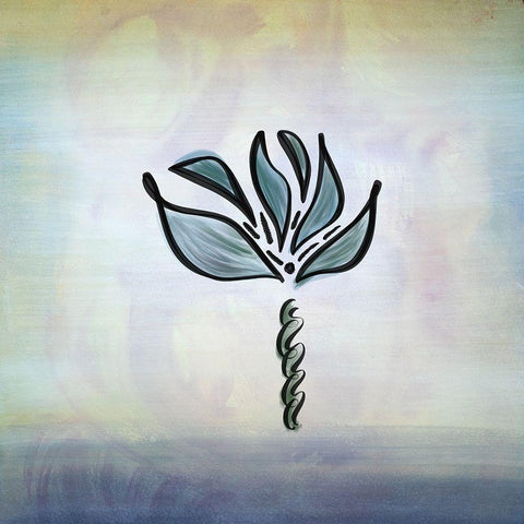 Watercolor Flower White Modern Wood Framed Art Print with Double Matting by Moss, Tara