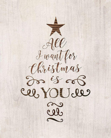 All I Want for Christmas White Modern Wood Framed Art Print with Double Matting by Moss, Tara