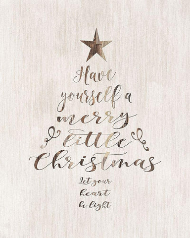 Merry Little Christmas White Modern Wood Framed Art Print with Double Matting by Moss, Tara