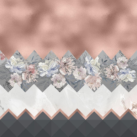 Scandinavian Pink White Modern Wood Framed Art Print by Moss, Tara