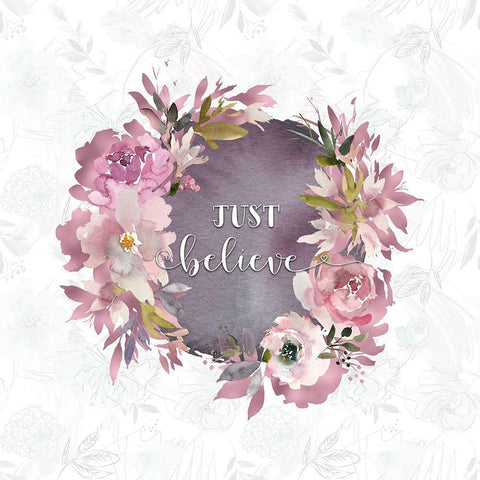 Just Believe White Modern Wood Framed Art Print with Double Matting by Moss, Tara