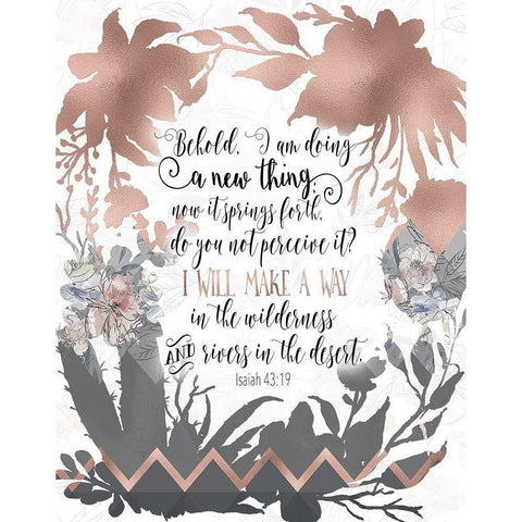 Isaiah 43-19 White Modern Wood Framed Art Print by Moss, Tara