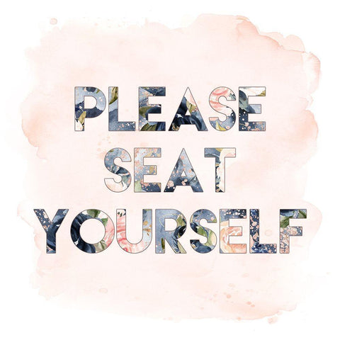Please Seat Yourself White Modern Wood Framed Art Print by Moss, Tara