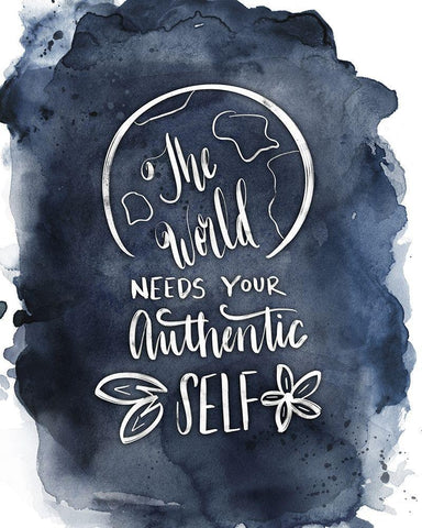 Authentic Self II White Modern Wood Framed Art Print with Double Matting by Moss, Tara