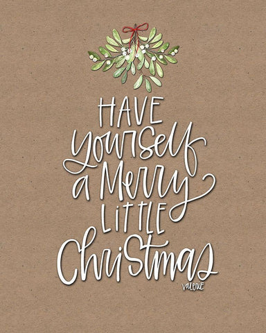 Merry Little Christmas Craft White Modern Wood Framed Art Print with Double Matting by Wieners, Valerie