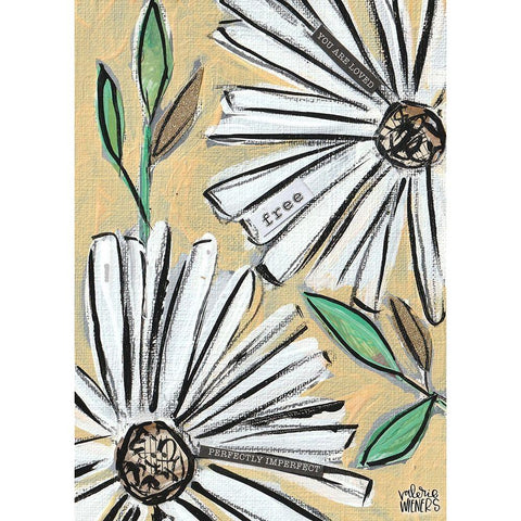 Floral Collage White Modern Wood Framed Art Print by Wieners, Valerie