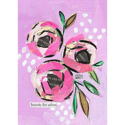 Floral Collage III Black Modern Wood Framed Art Print with Double Matting by Wieners, Valerie