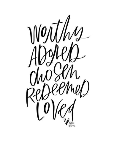 Worth Adored White Modern Wood Framed Art Print with Double Matting by Wieners, Valerie