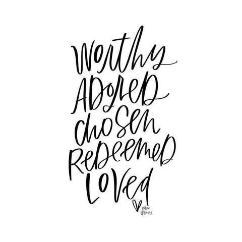 Worth Adored Black Modern Wood Framed Art Print by Wieners, Valerie