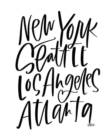 New York White Modern Wood Framed Art Print with Double Matting by Wieners, Valerie