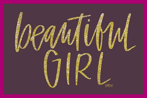 Beautiful Girl White Modern Wood Framed Art Print with Double Matting by Wieners, Valerie