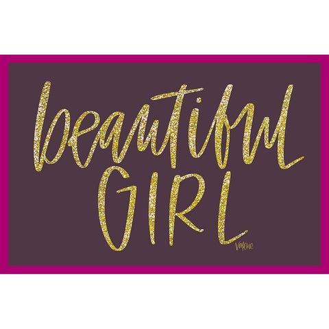 Beautiful Girl Gold Ornate Wood Framed Art Print with Double Matting by Wieners, Valerie