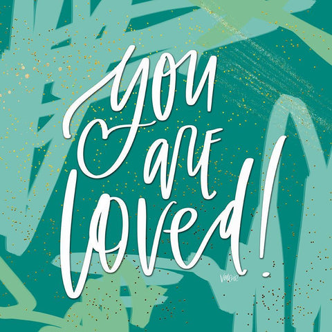 You Are Loved White Modern Wood Framed Art Print with Double Matting by Wieners, Valerie