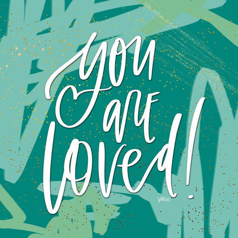 You Are Loved Black Modern Wood Framed Art Print by Wieners, Valerie