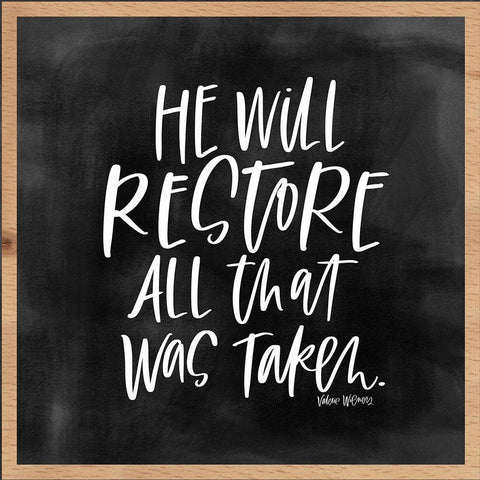 He Will Restore Black Ornate Wood Framed Art Print with Double Matting by Wieners, Valerie