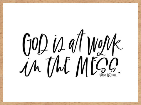 God is at Work Black Ornate Wood Framed Art Print with Double Matting by Wieners, Valerie