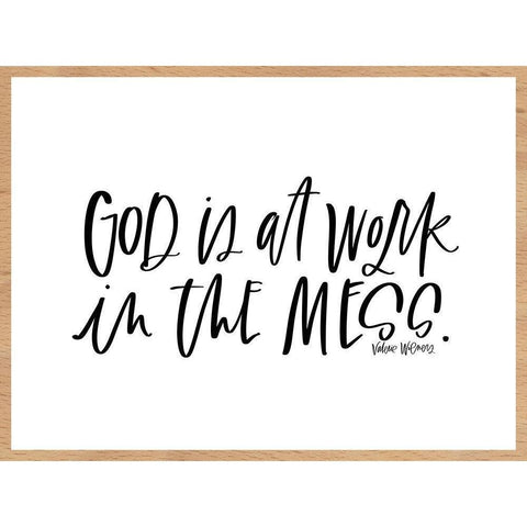 God is at Work Black Modern Wood Framed Art Print with Double Matting by Wieners, Valerie