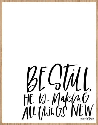 Be Still Black Ornate Wood Framed Art Print with Double Matting by Wieners, Valerie