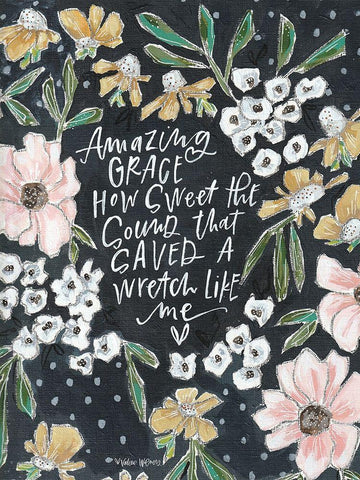 Amazing Grace White Modern Wood Framed Art Print with Double Matting by Wieners, Valerie