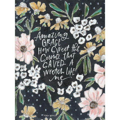 Amazing Grace Black Modern Wood Framed Art Print by Wieners, Valerie